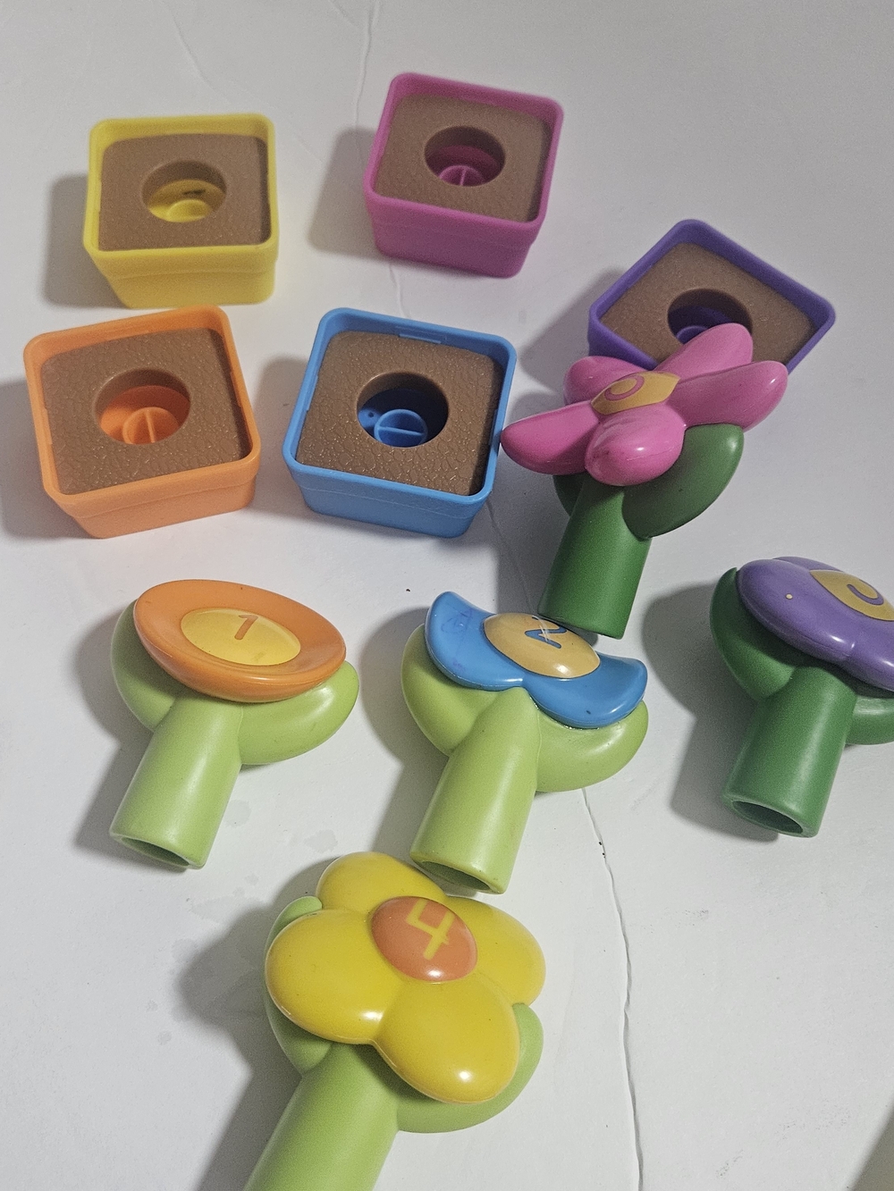 Colorful Flower Peg Toy Set for Kids - Multi-Color